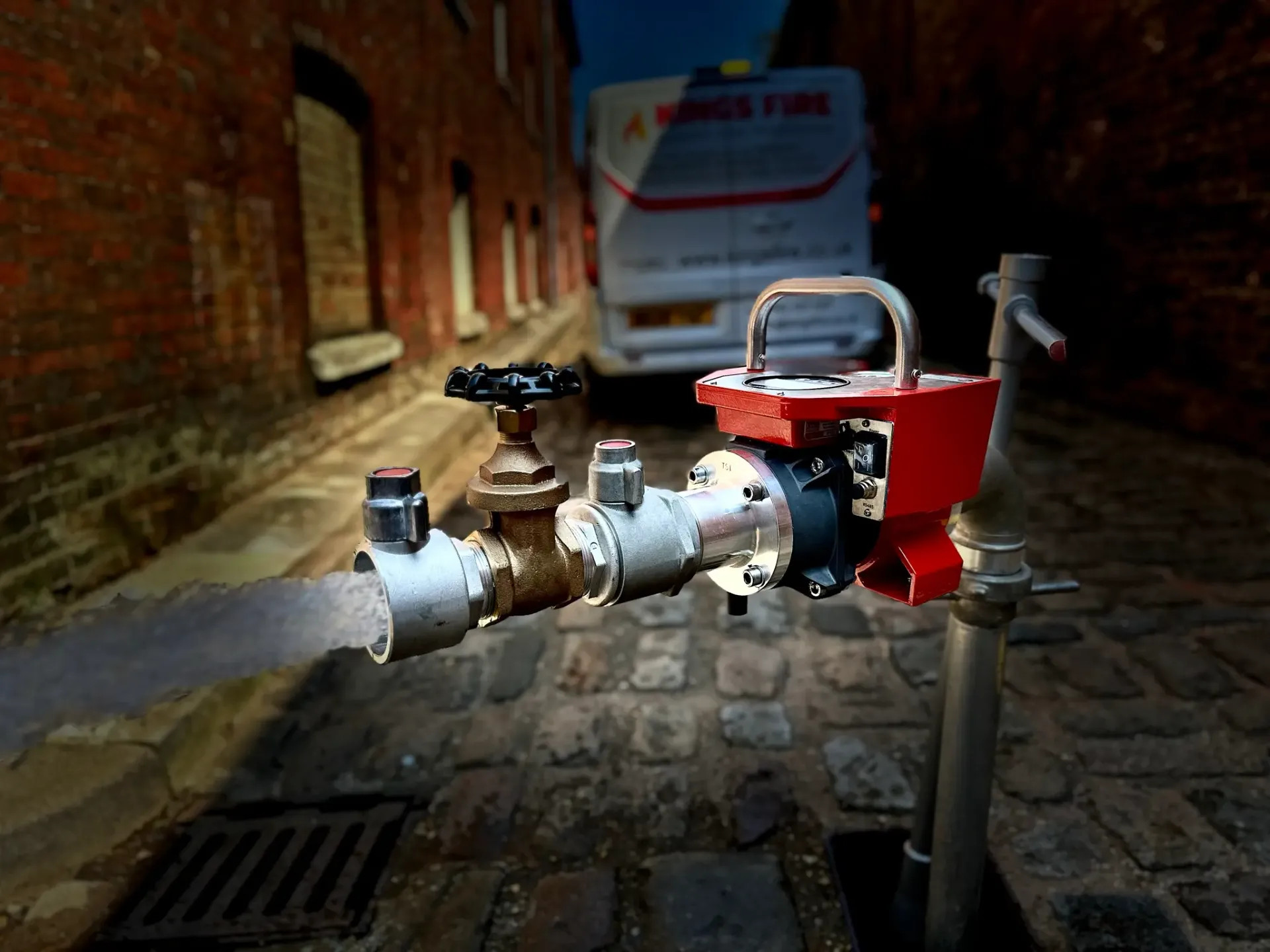 Kings Fire team conducting fire hydrant testing for commercial properties