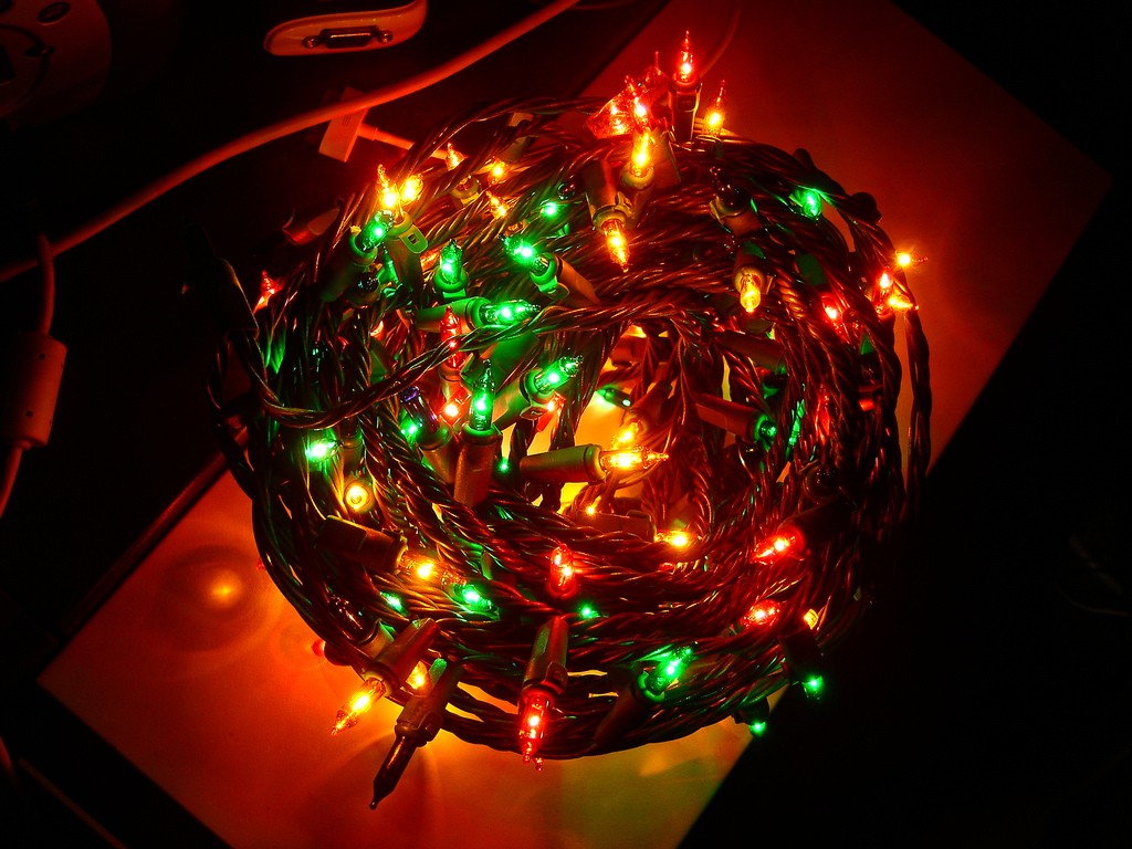 Check the wires on your Christmas lights
