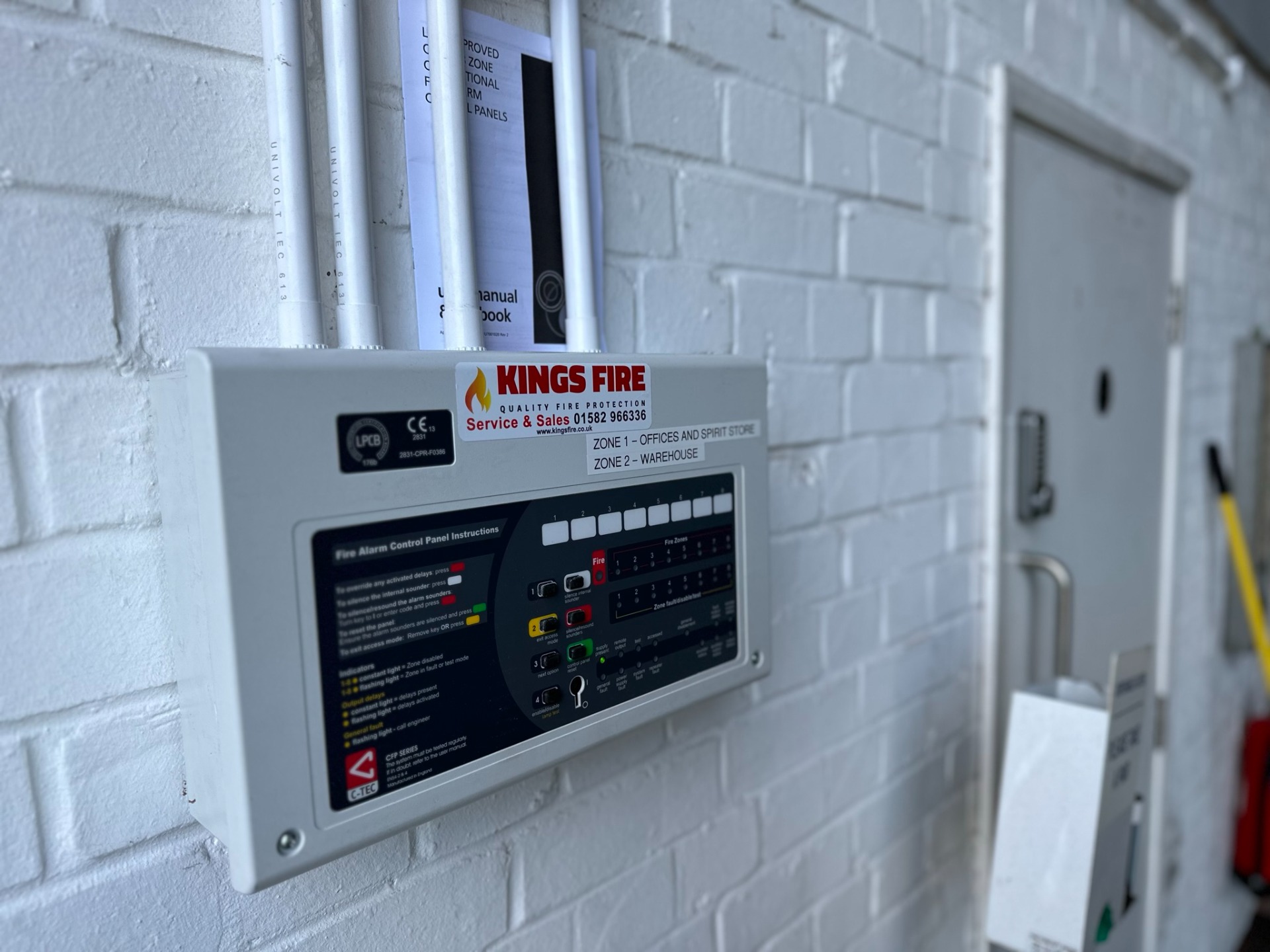 Fire alarm testing at village hall by Kings Fire