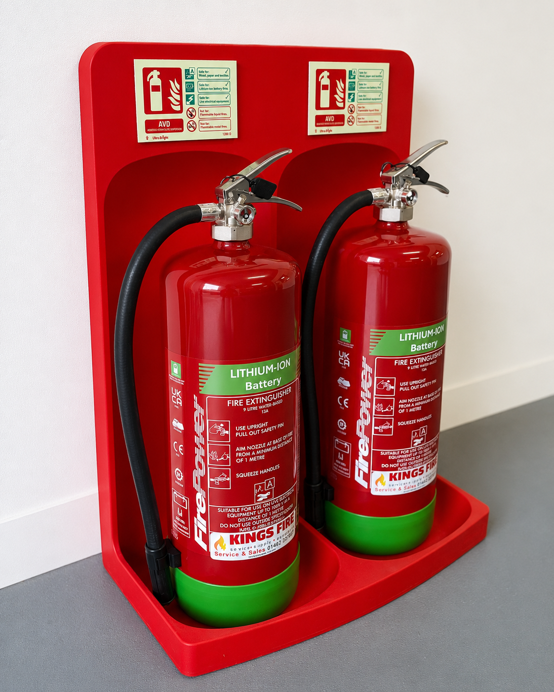 Lithium-ion battery fire extinguisher supplied by Kings Fire